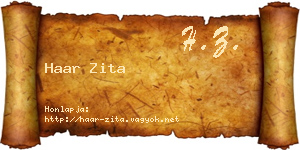 Haar Zita névjegykártya